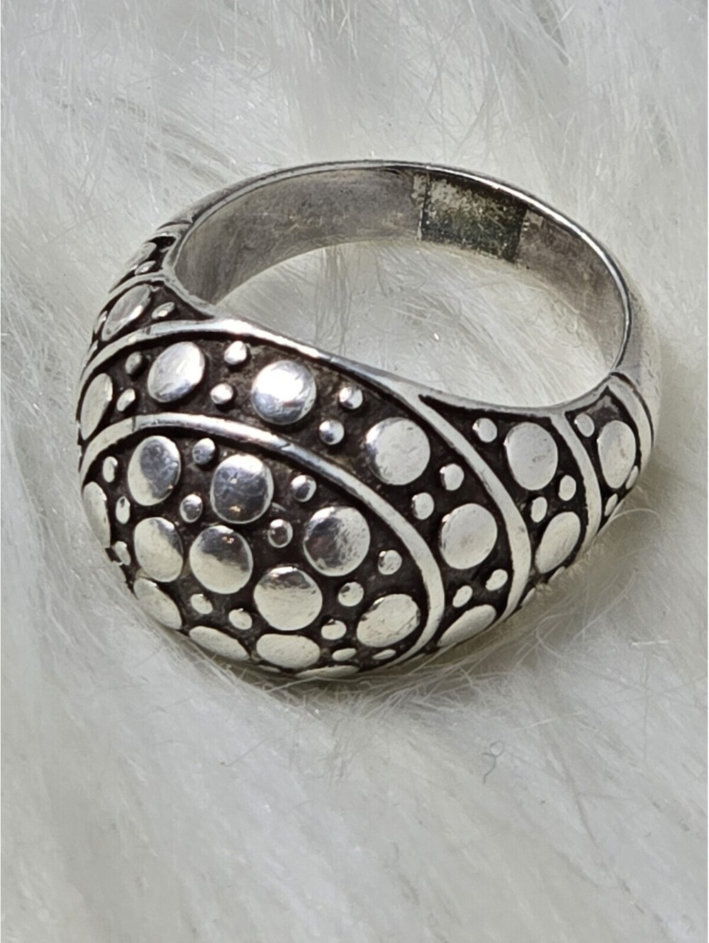 John Hardy Dot Sterling Silver Dome Ring Sz 6 JH 925